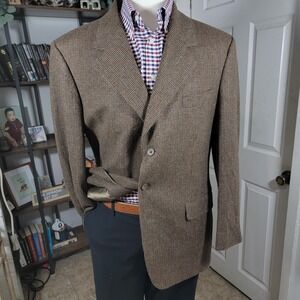 Lord & Taylor Hart Schaffner Men's Sport Coat Blazer Three Button Brown Wool 42R